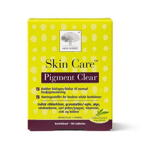 Skin Care Pigment Clear   180 Tabletter     fra New Nordic