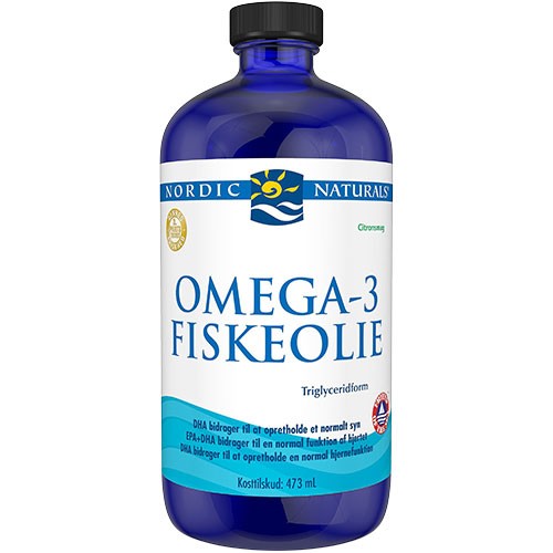 Omega 3 Fiskeolie, Citronsmag   473 Ml fra Nordic Naturals